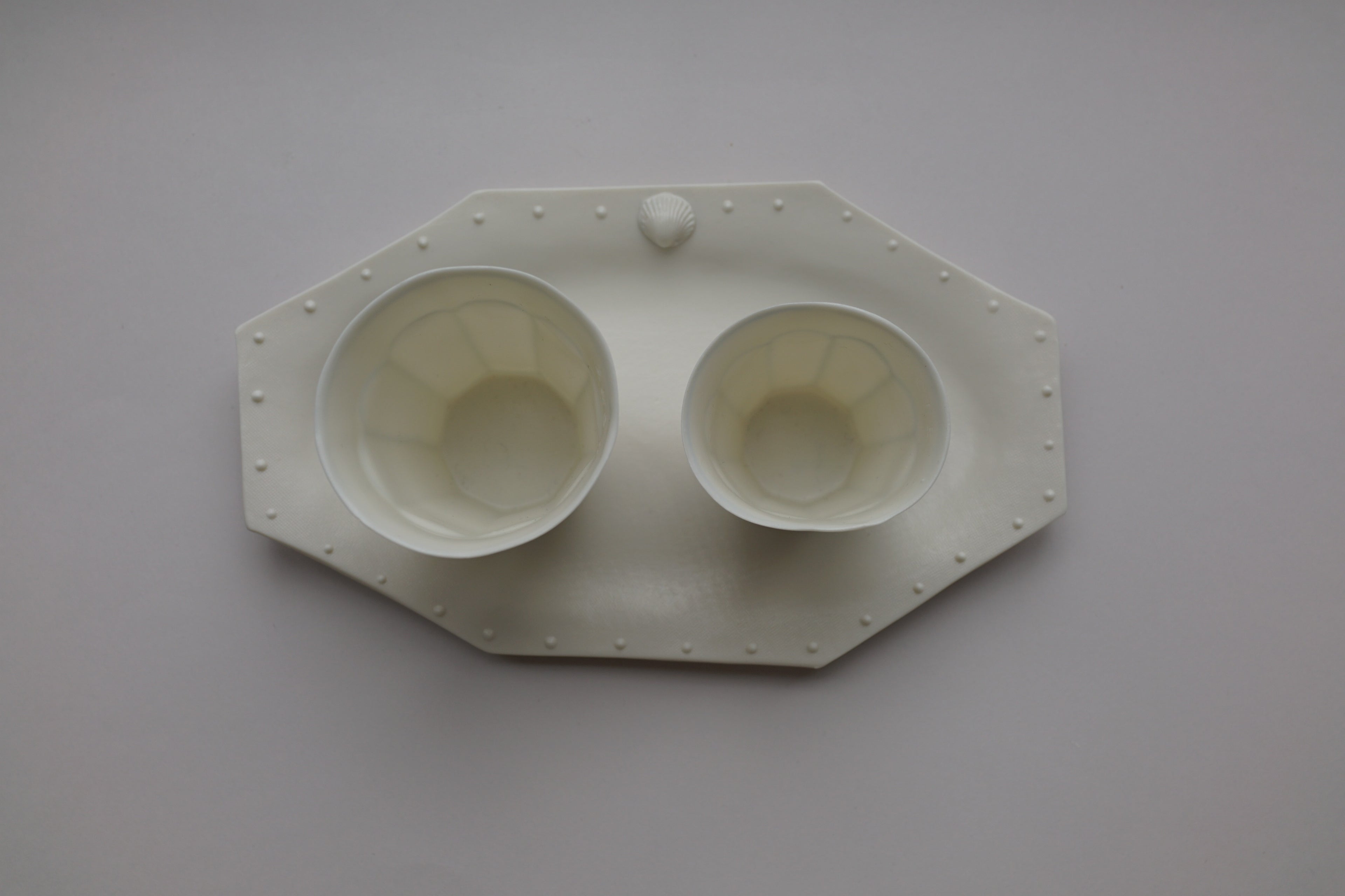 Set 1 – Blue Line Cafeteria Coffee Cup Set (M + S) + Octagonal Plate  套餐 1 – 藍線食堂咖啡杯（M+S）+ 八角盘
