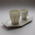 Set 1 – Blue Line Cafeteria Coffee Cup Set (M + S) + Octagonal Plate  套餐 1 – 藍線食堂咖啡杯（M+S）+ 八角盘