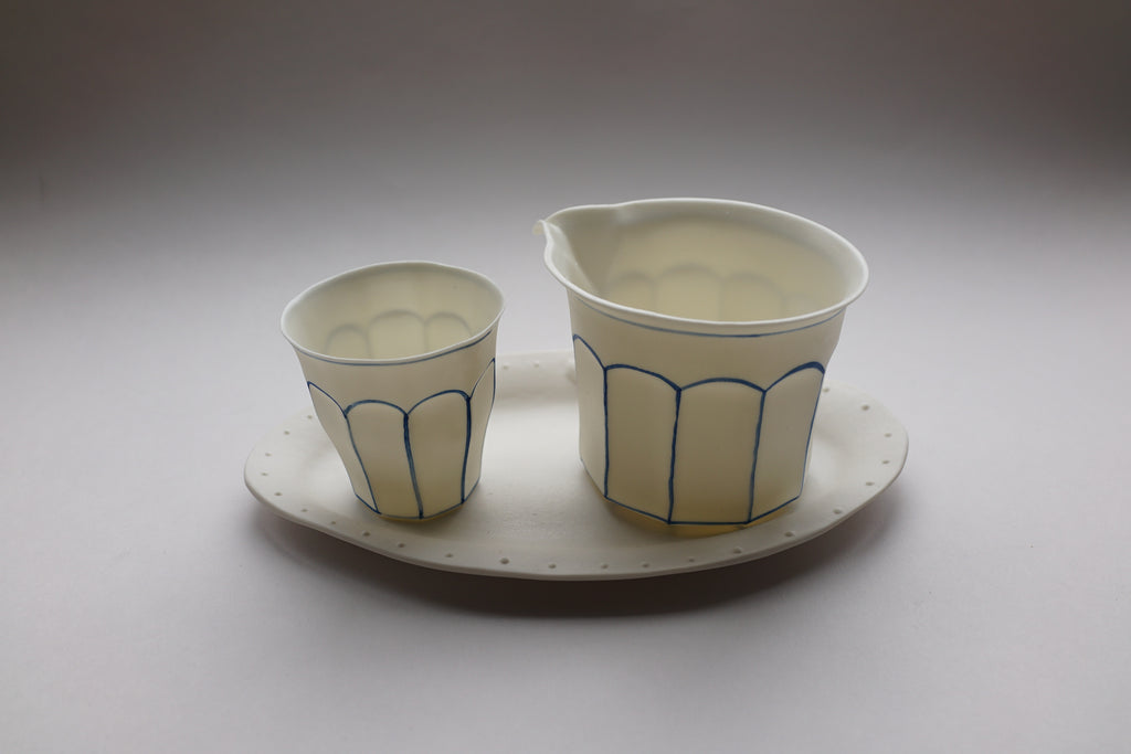 Set 3 – Blue Line Cafeteria Coffee Cup XS + Fairness Cup + Oval Plate  套餐 3 – 藍線食堂咖啡杯 XS+ 公道杯+橢圓盤