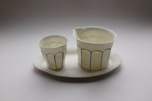 Set 3 – Blue Line Cafeteria Coffee Cup XS + Fairness Cup + Oval Plate  套餐 3 – 藍線食堂咖啡杯 XS+ 公道杯+橢圓盤