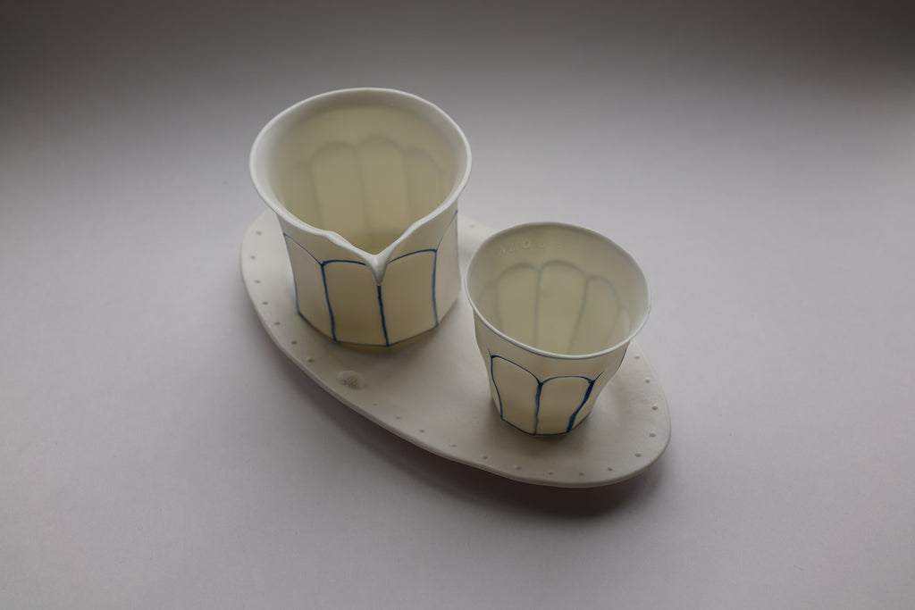 Set 3 – Blue Line Cafeteria Coffee Cup XS + Fairness Cup + Oval Plate  套餐 3 – 藍線食堂咖啡杯 XS+ 公道杯+橢圓盤