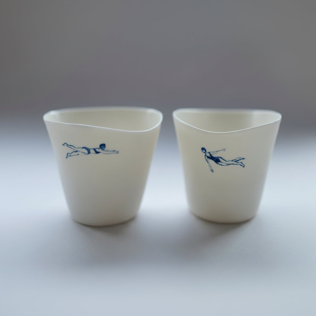 Free 自游 – QIU × JINJIN Paris Hand-Painted Ceramic Mug Limited Edition Set One 手繪陶瓷杯 雙杯禮盒