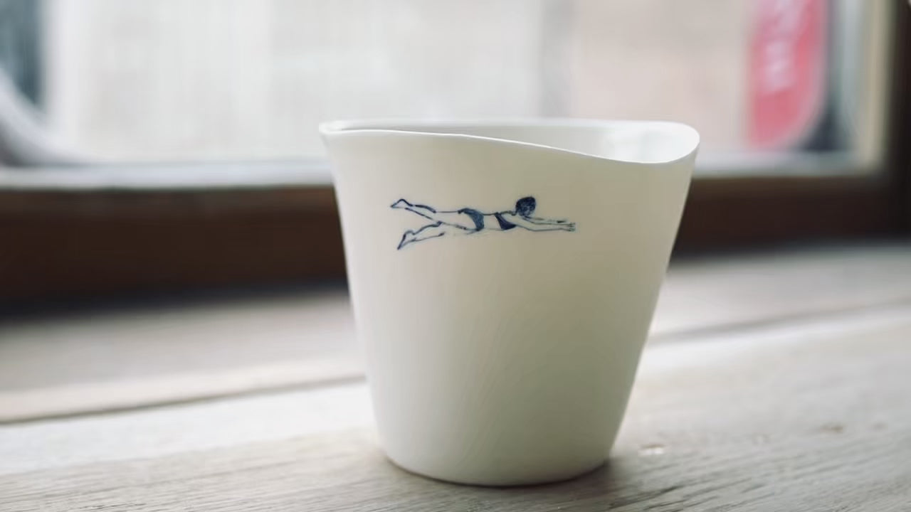 Free 自游 – QIU × JINJIN Paris Hand-Painted Ceramic Mug Limited Edition Set One 手繪陶瓷杯 雙杯禮盒